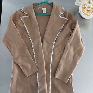 Women's Tan Open Front Coat
